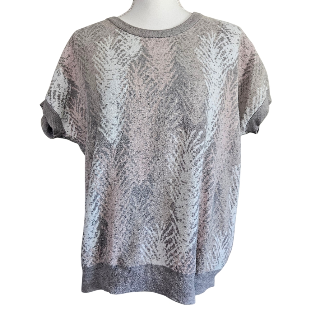Barefoot Dreams CozyChic Ultra Lite Short Sleeve Printed Sweater
